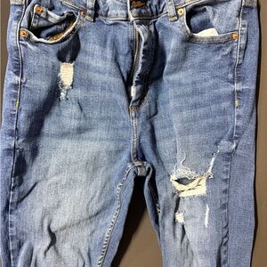 Primark Denim Blue Jeans with Yellow Stitching